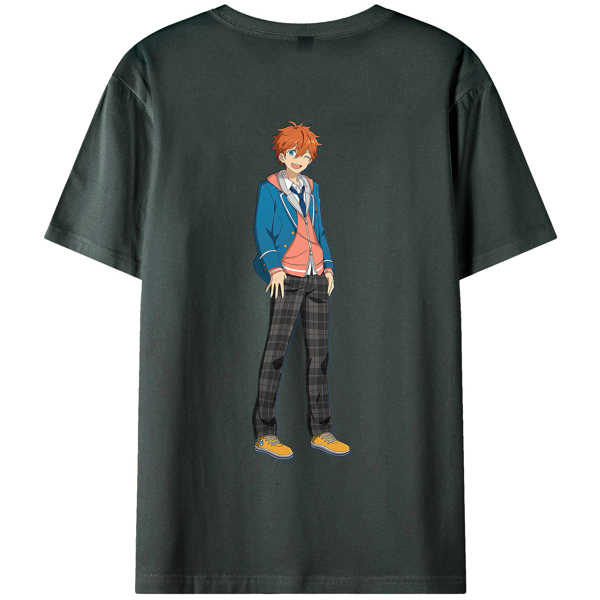 （画像用） あんさんぶるスターズ! Ensemble Stars 綿100％ メンズ半袖Tシャツ（バックプリント） 通気性